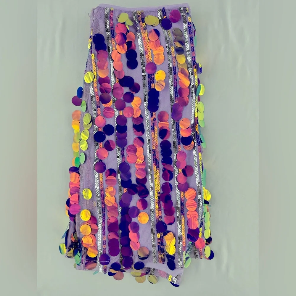 Y2K Forever 21 Purple Iridescent Sequin Skirt - Picture 3 of 5